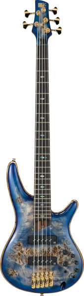 IBANEZ SR-Serie Premium E-Bass 5 String Cerulean Blue Burst + Bag